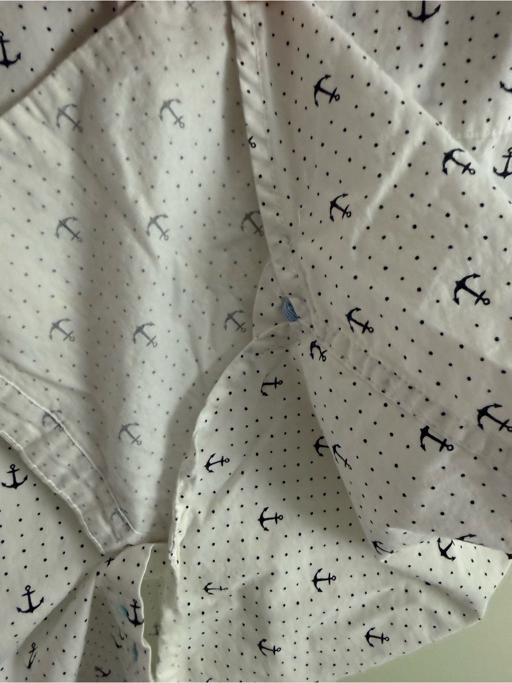 Denim & Flower Men’s Untucked Achor Print Short Sleeve Button Down L - Picture 3 of 5